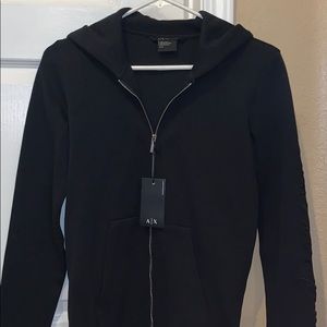 All Black Armani Exchange Zip Up Jacket